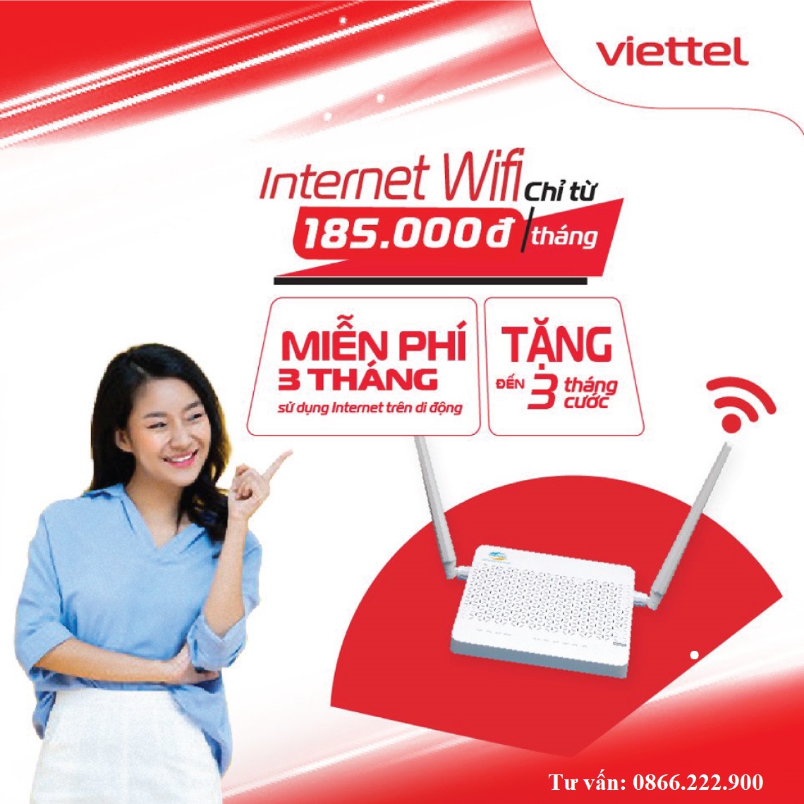 Lắp đặt internet Viettel Tp.HCM miễn phí, tặng wifi 4 cổng