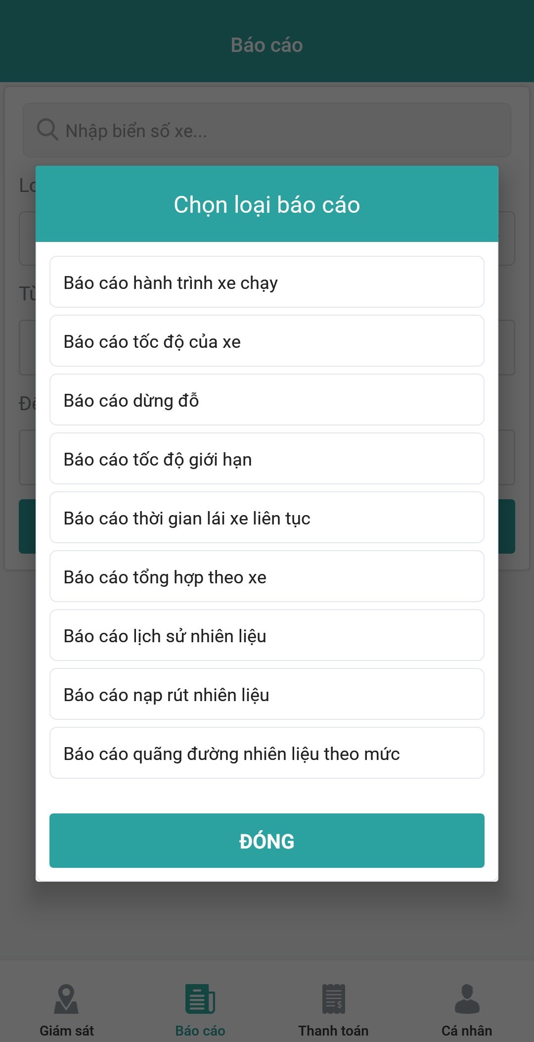 Các tính năng báo cáo