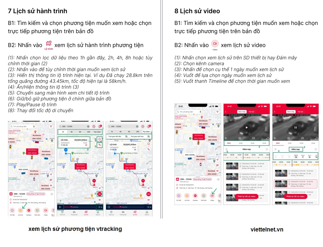 xem lịch sử vtracking