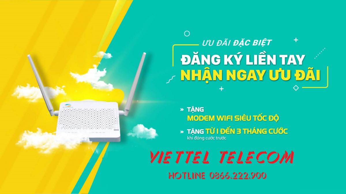 Lắp mạng cáp quang Viettel Quận 1 HCM miễn phí 2 modem wifi 2 băng tần