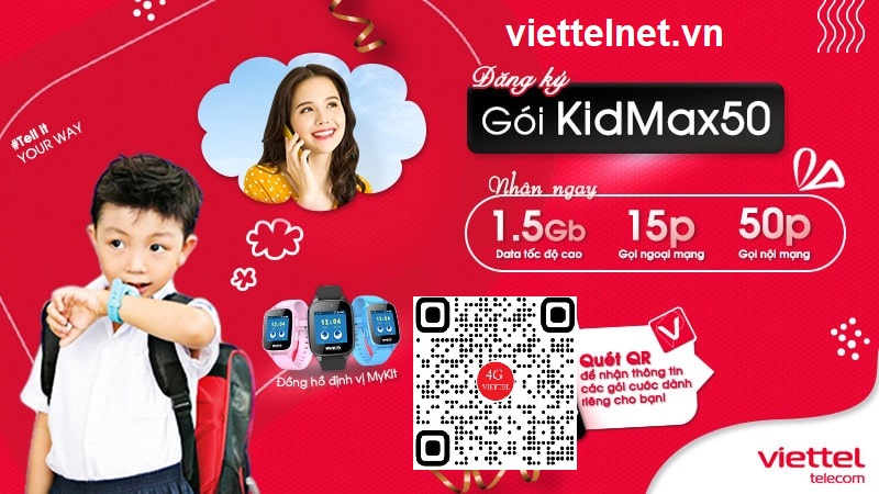 KIDMAX50 – Gói Cước Viettel Cho Đồng Hồ Định Vị