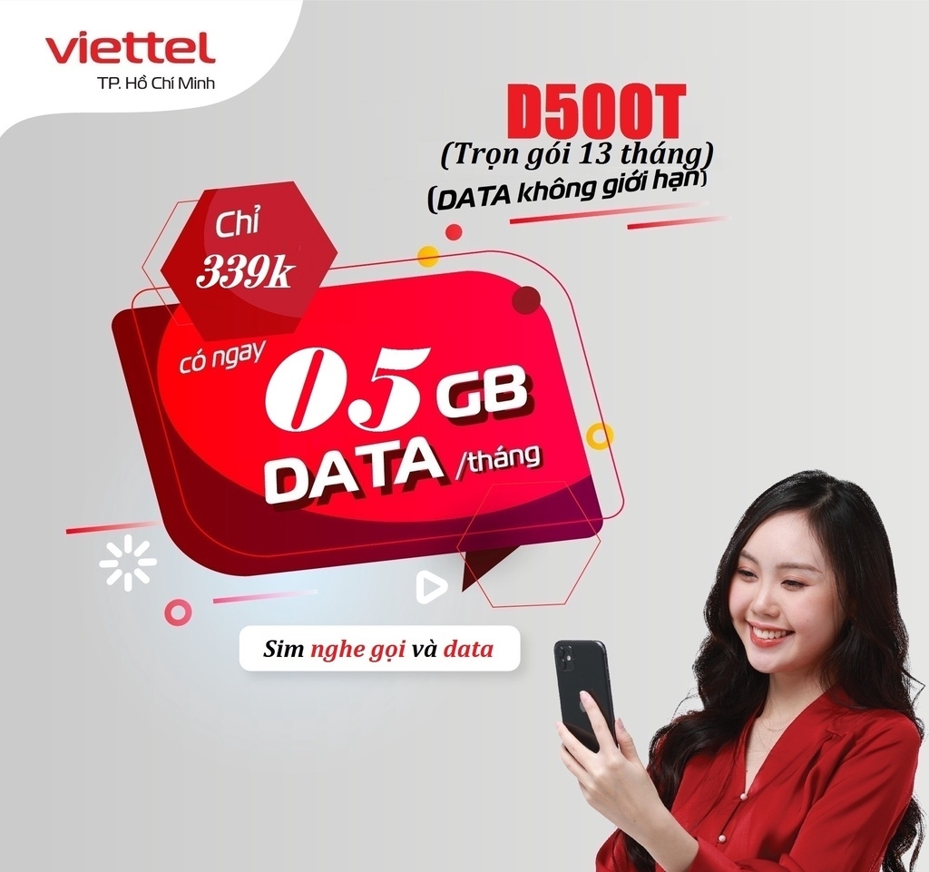 Gói cước D500T Viettel – Miễn phí 5GB/tháng cho bạn thỏa sức kết nối mọi lúc mọi nơi