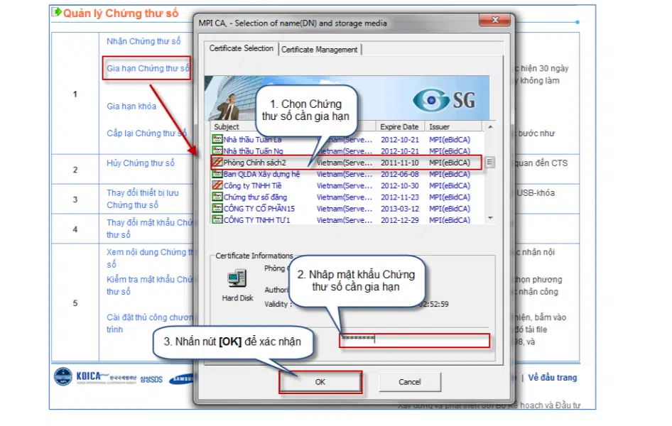 gia hạn chứng thư số qua mạng trên muasamcong.mpi.gov.vn
