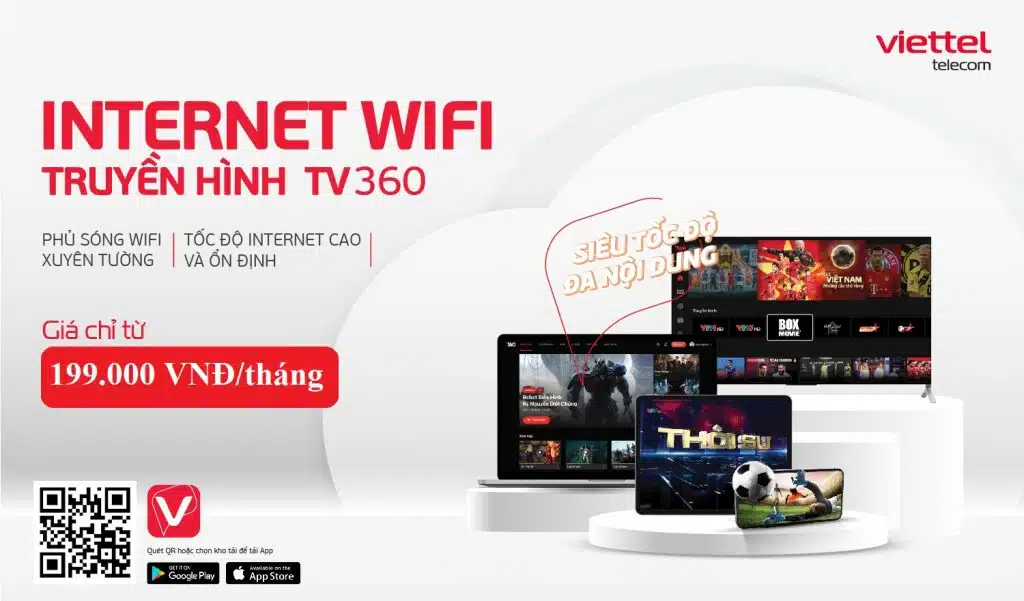 BẢNG GIÁ COMBO INTERNET + TRUYỀN HÌNH VIETTEL