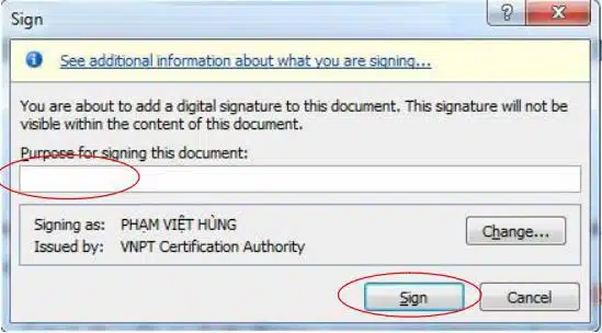 Hướng dẫn sử dụng chữ ký số trên file Word và Excel đơn giản
