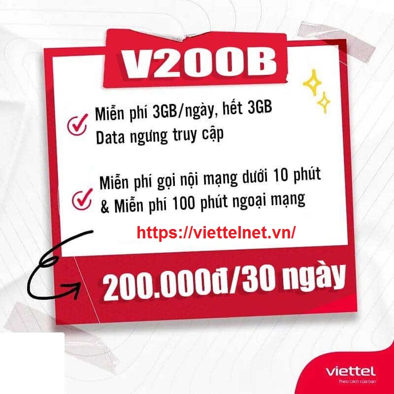 gói cước V200B của Viettel