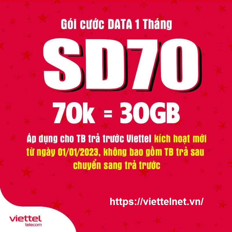 goi data SD70 Viettel