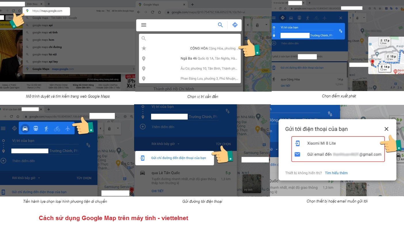 Cách sử dụng Google Map trên máy tính