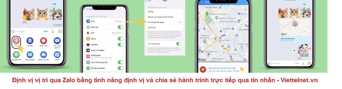 Định vị vị trí qua Zalo bằng tính năng định vị và chia sẻ hành trình trực tiếp qua tin nhắn