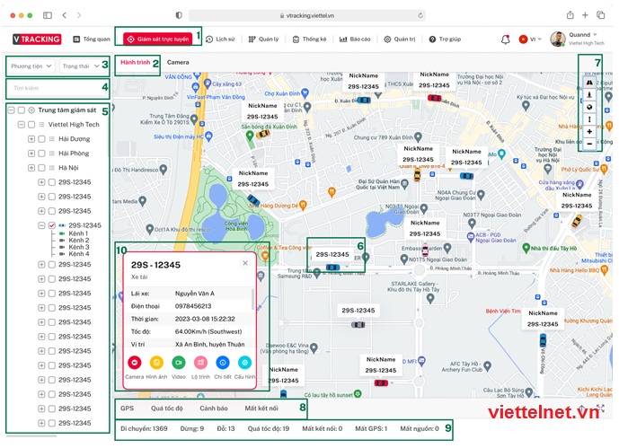 Giám sát trực tuyến vtracking