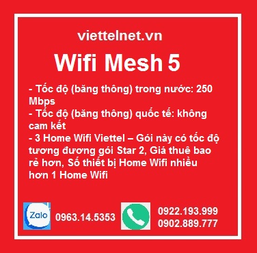 Wifi Mesh 5: 250 Mbps, 25 thiết bị, IP động