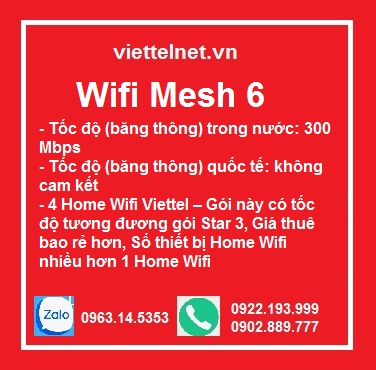 Wifi Mesh 6: 300 Mbps, 300 thiết bị, IP động