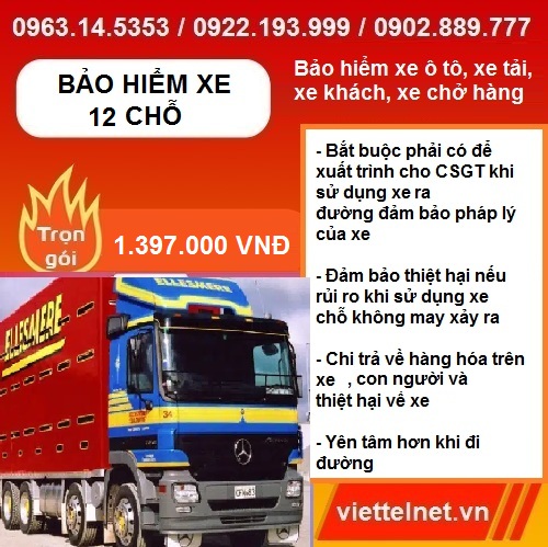 Bảo hiểm xe 12 chỗ