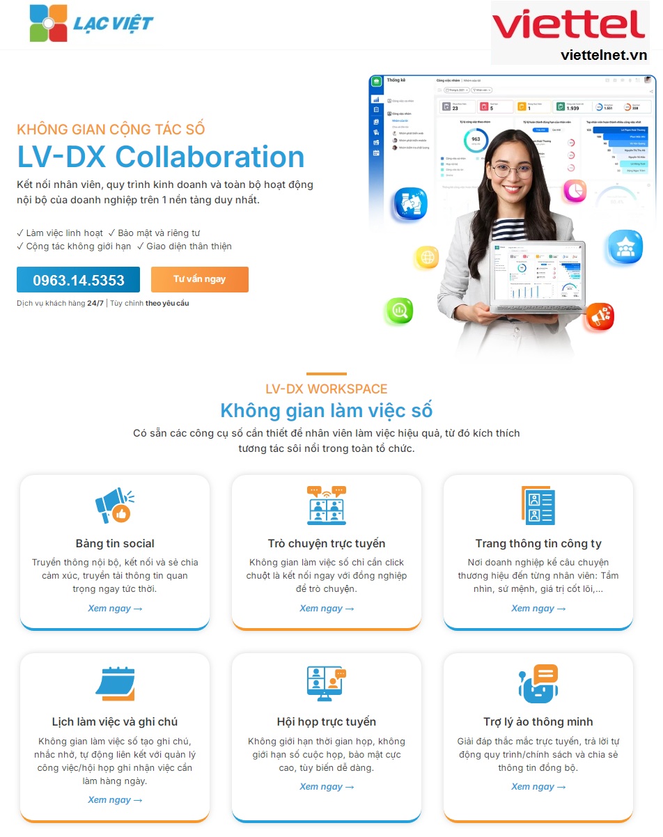 LV-DX Collaboration - Không gian làm việc số Lạc Việt dành cho doanh nghiệp