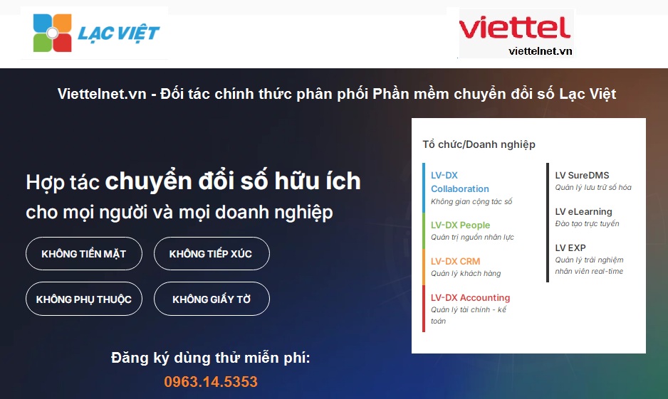 Phần mềm chuyển đổi số doanh nghiệp Lạc Việt LV-DX