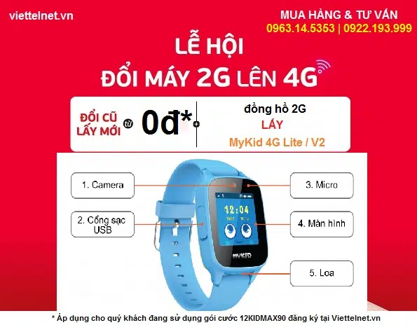 Đổi miễn phí đồng hồ trẻ em 2G lấy MyKID 4G Lite