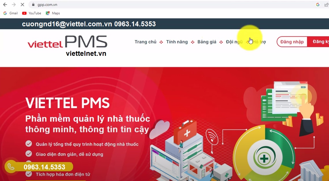 Hướng dẫn sử dụng PMS Viettel phiên bản Web GPP