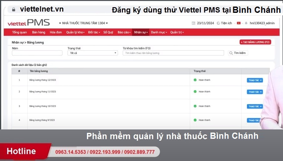 Công cụ quản lý nhà thuốc Bình Chánh