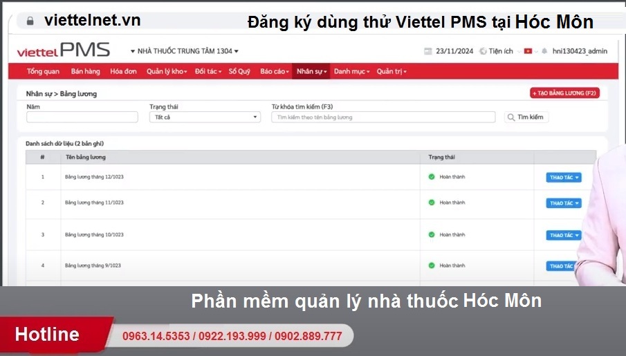 đăng ký PMS Hóc Môn quản lý nhà thuốc Hóc Môn