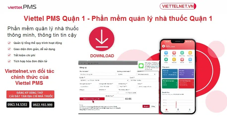 Viettel PMS - Tải về phần mềm quản lý nhà thuốc Quận 1