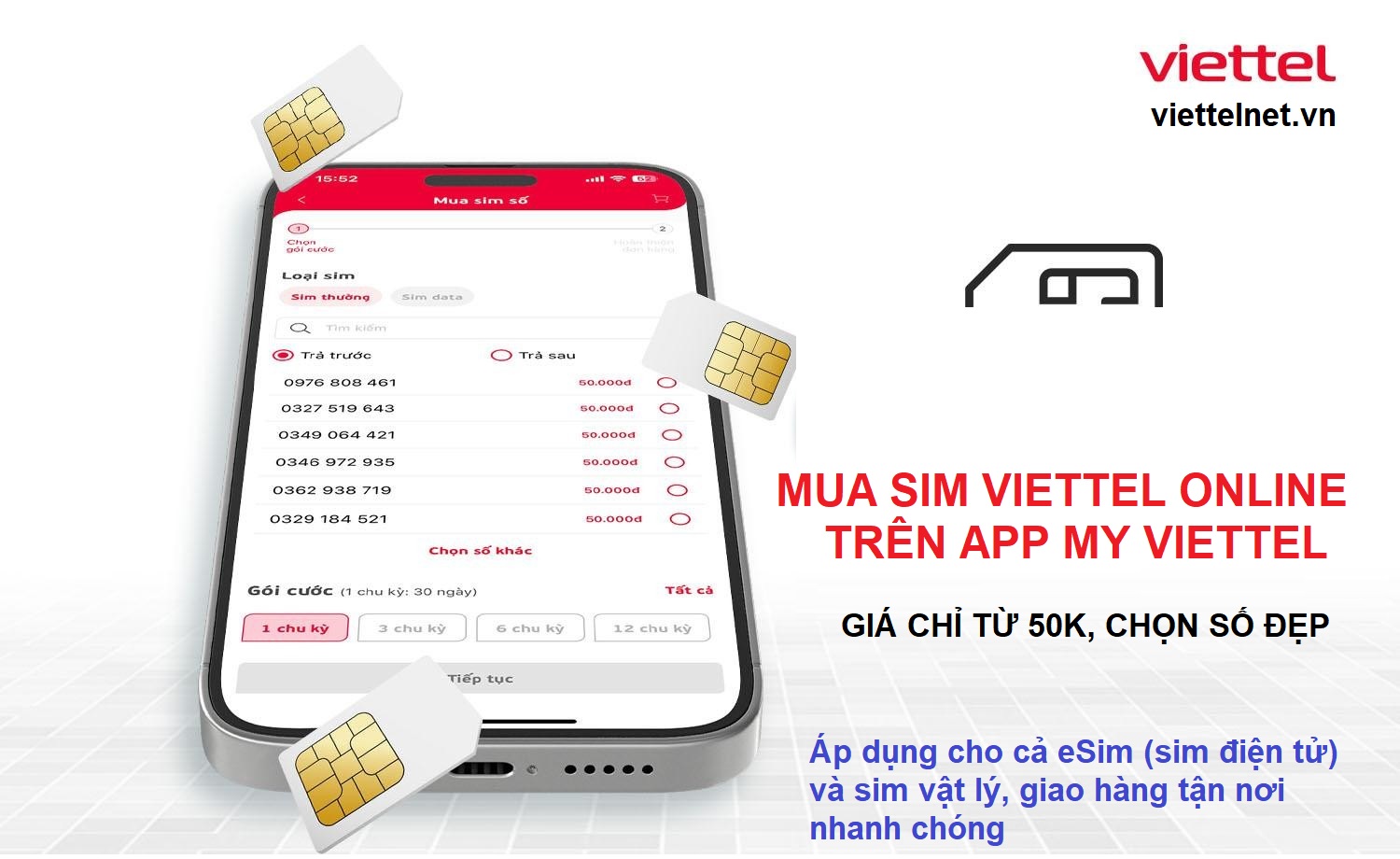 Đăng ký mua sim Viettel online