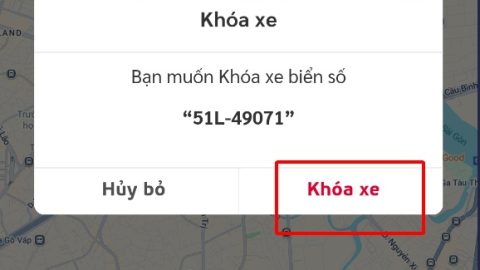 thao tác khóa xe trên ứng dụng smart motor