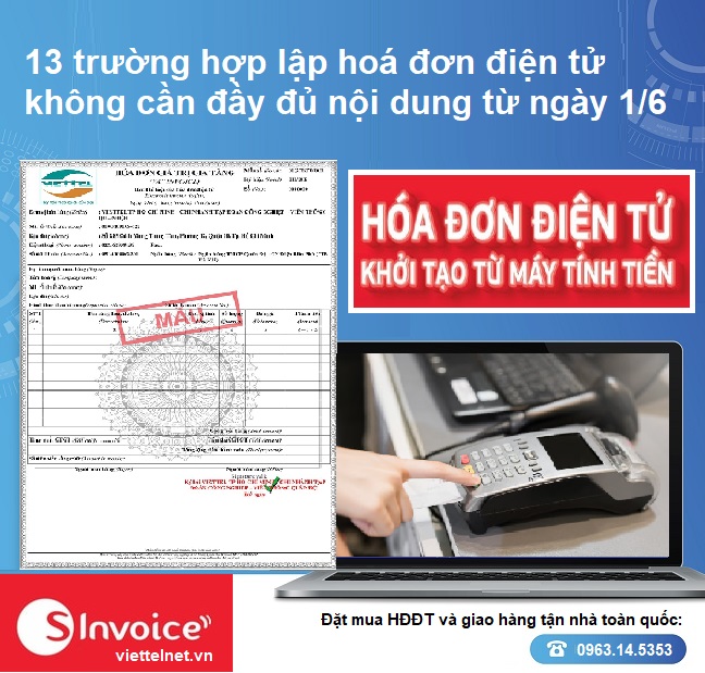 13 trường hợp lập hoá đơn điện tử không cần đầy đủ nội dung 1/6