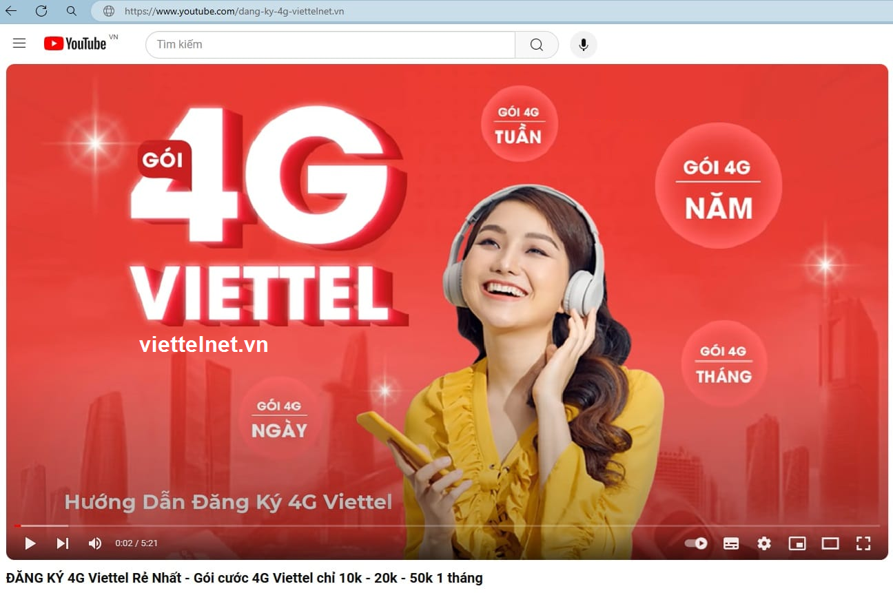 Kênh Youtube Cách đăng ký 4G Viettel – Gói Cước Mạng Viettel Tháng, Ngày