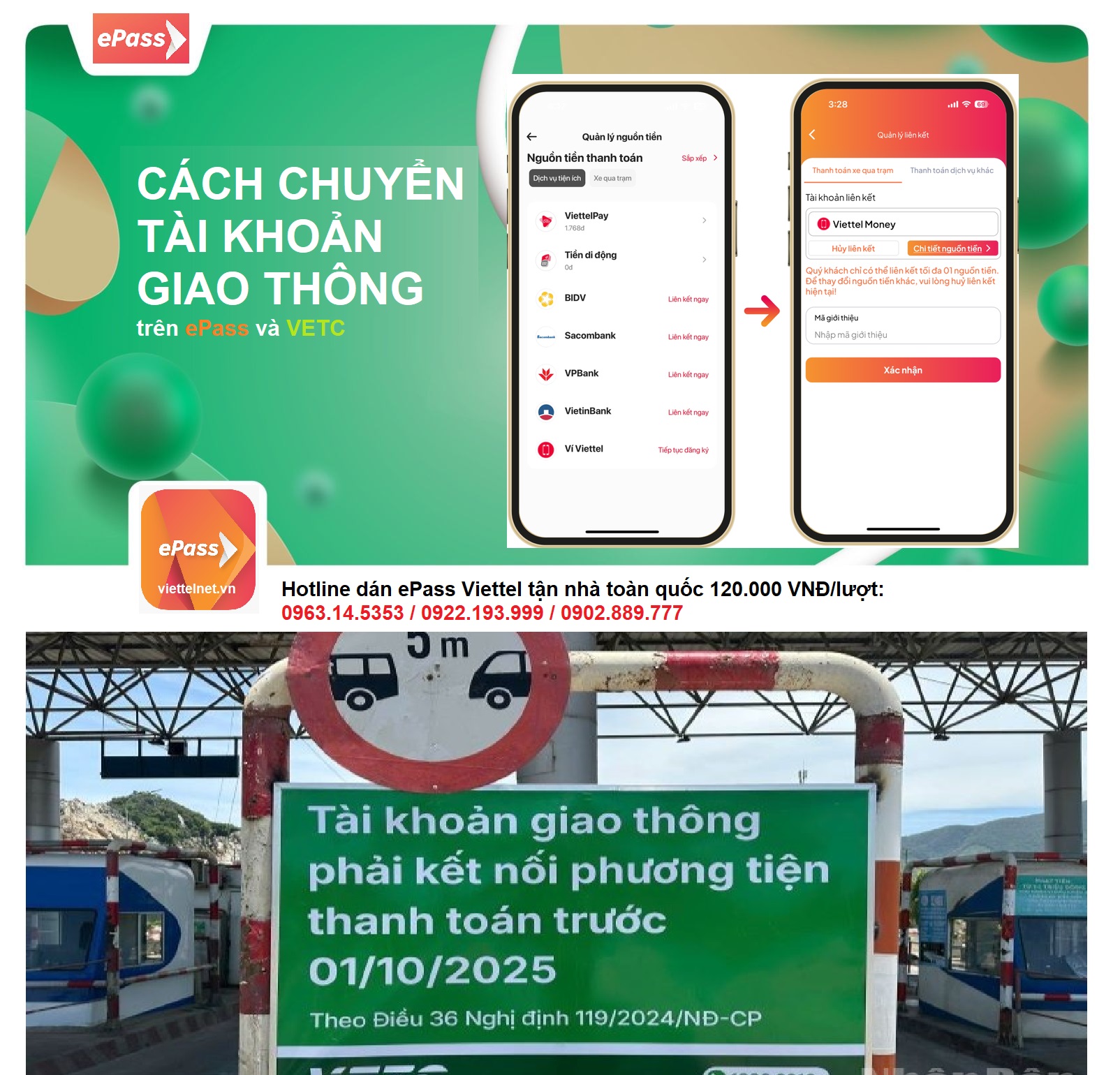 Cách chuyển tài khoản giao thông