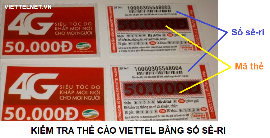 Số seri thẻ cào Viettel