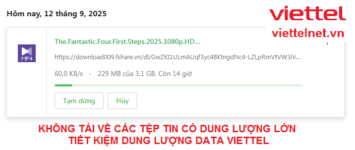Không tải về các tệp tin có dung lượng lớn