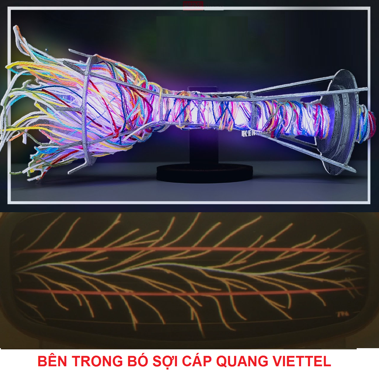 Bên trong bó sợi cáp quang Viettel