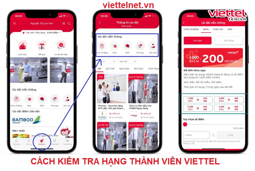 Kiểm tra hạng thành viên Viettel qua App