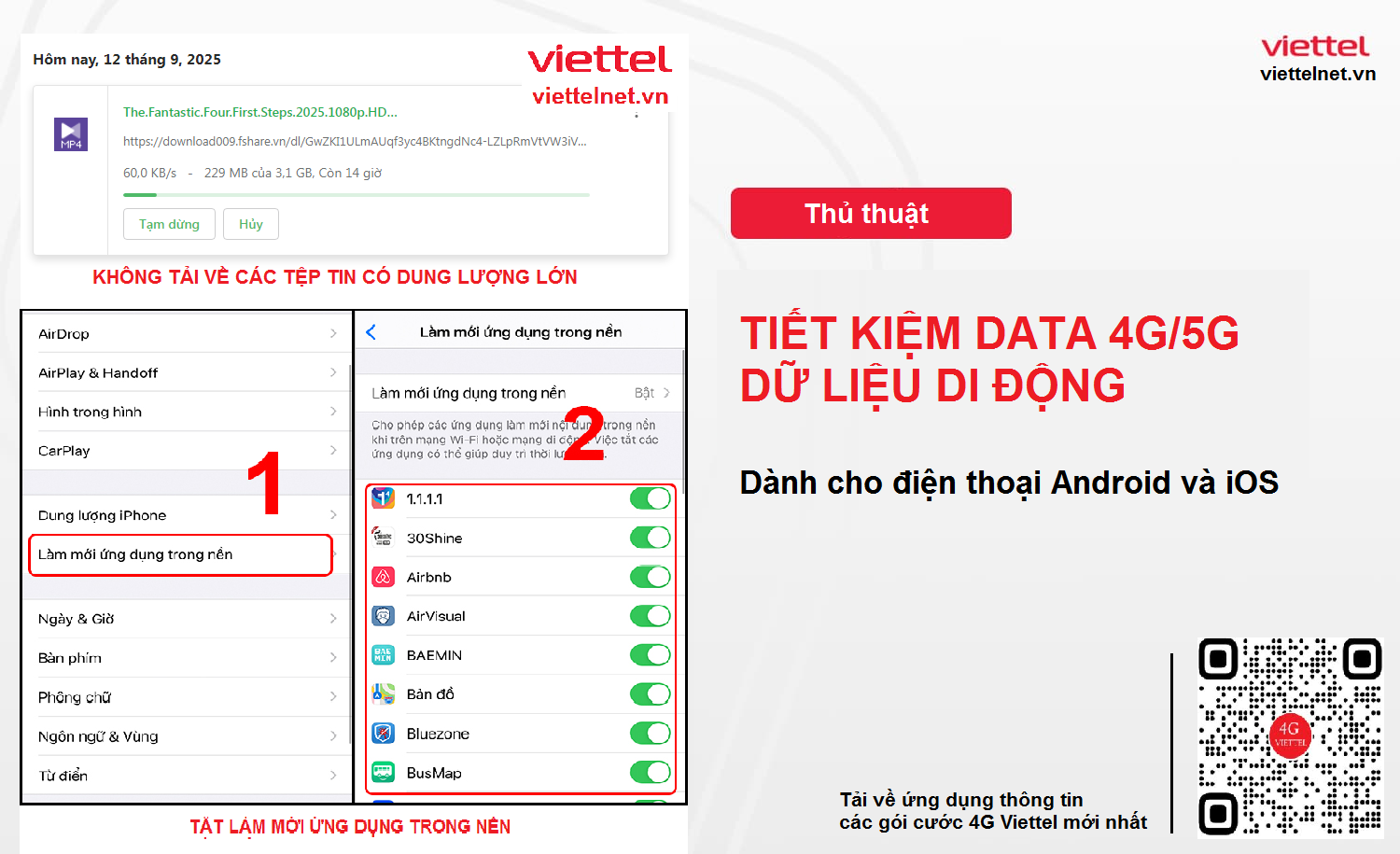 Cách tiết kiệm dung lượng 4G