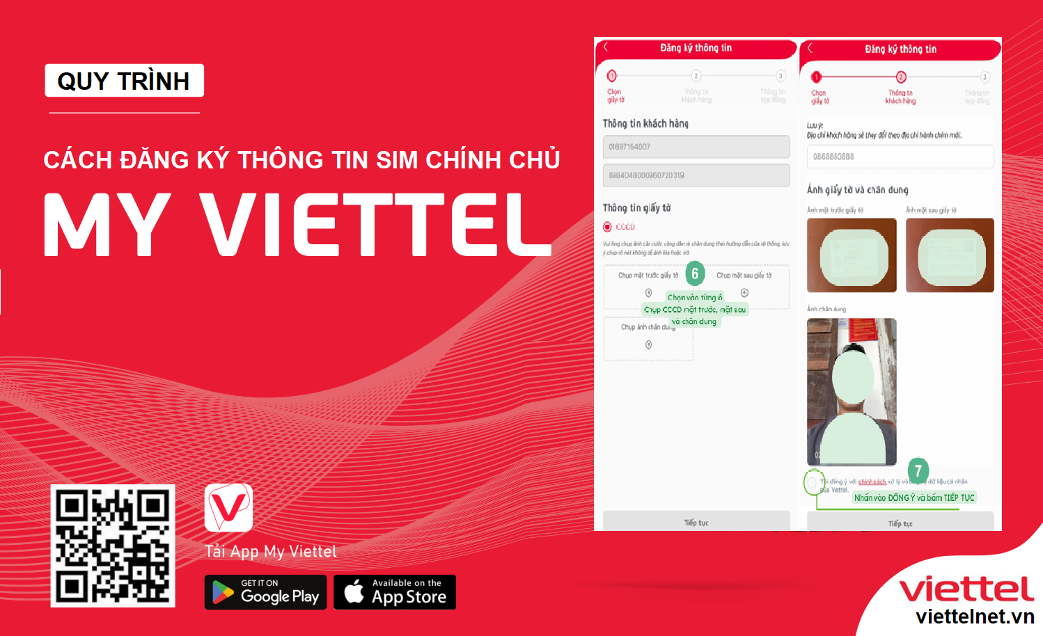 Hướng dẫn đăng ký thông tin SIM chính chủ trên App My Viettel