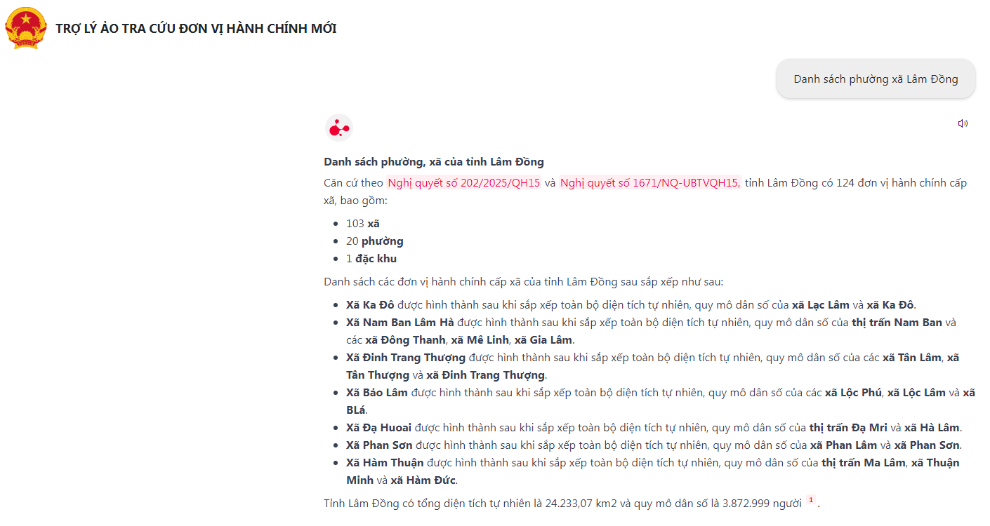 Liệt kê danh sách phường xã sau sát nhập