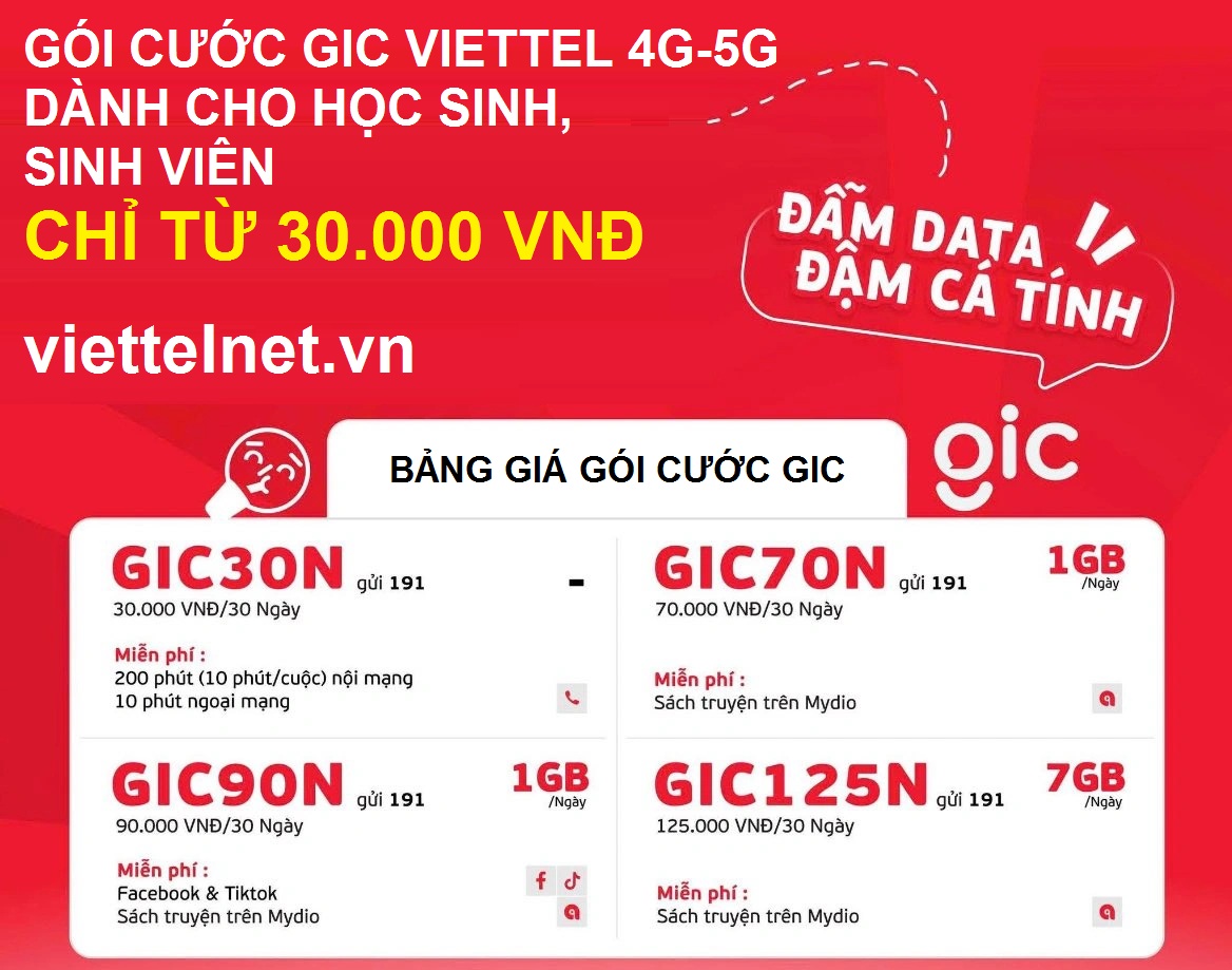Gói cước GIC cho học sinh, sinh viên