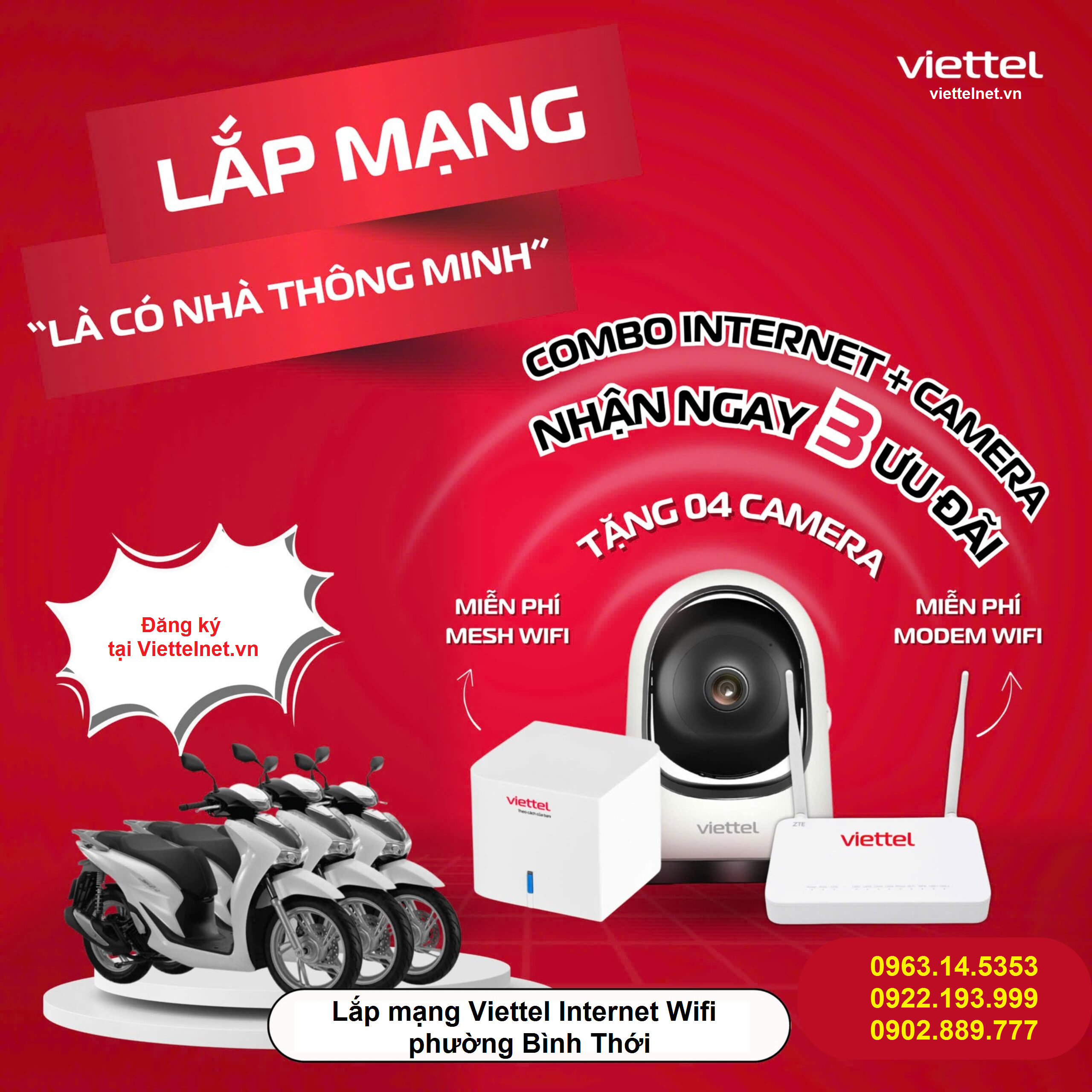 Lắp mạng Viettel phường Bình Thới