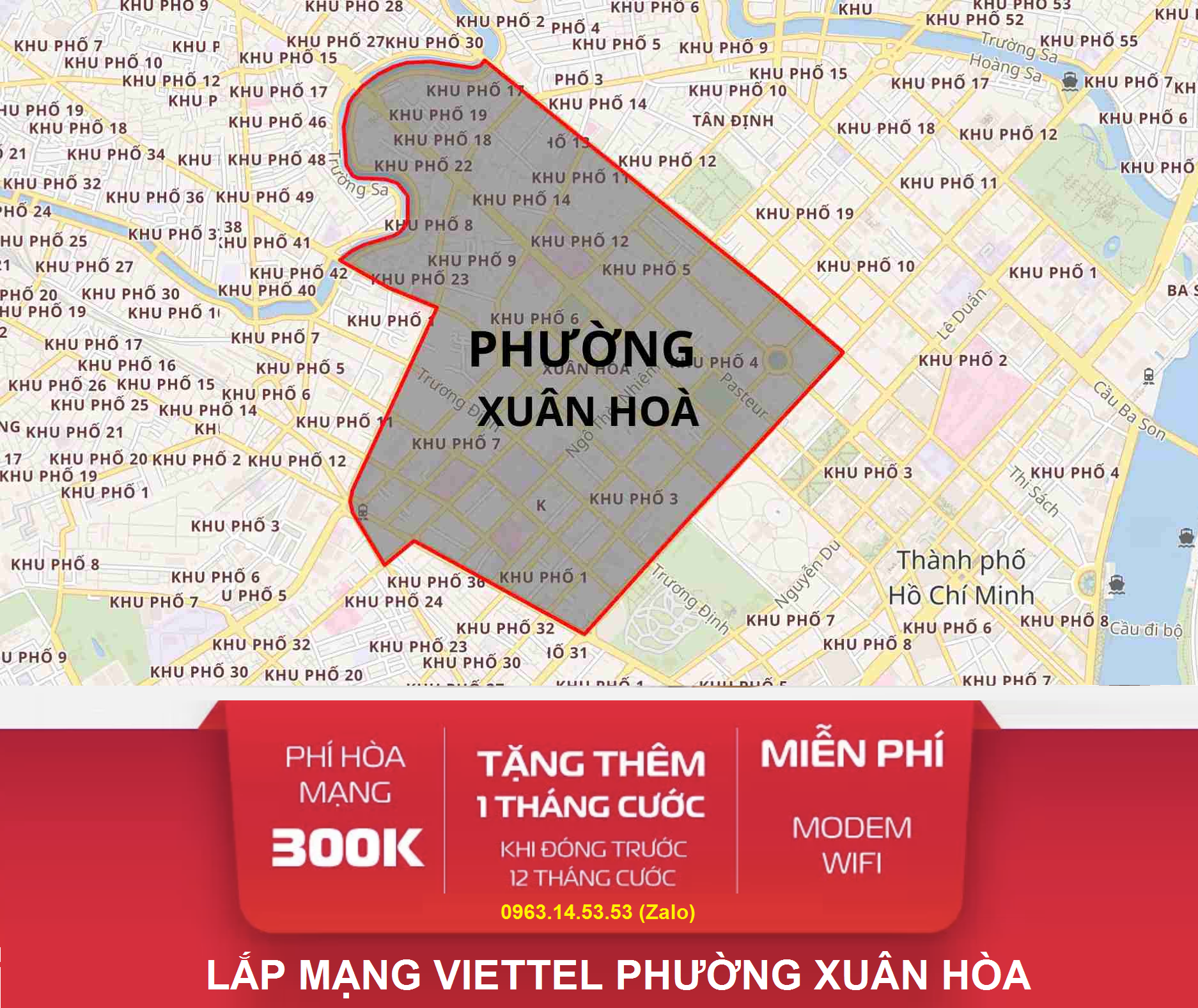 Lắp mạng Viettel phường Xuân Hòa