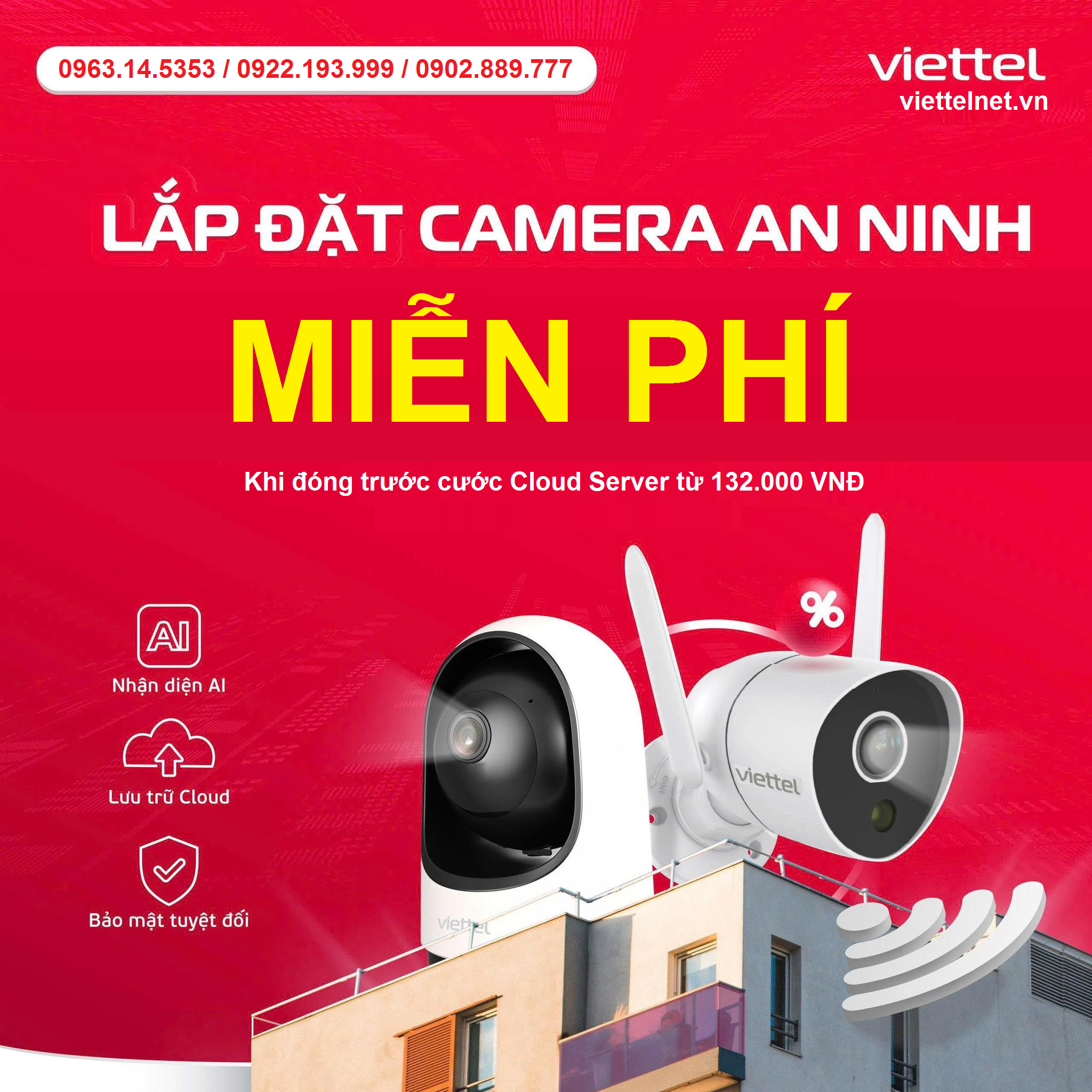 Miễn phí chi phí lắp đặt Camera AI thông minh khi đóng trước Cloud