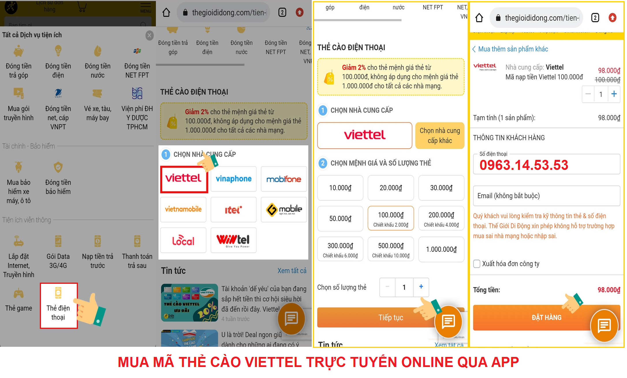 Mua mã thẻ Viettel