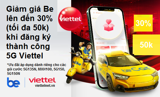 Giảm giá Be lên đến 30% (tối đa 50k)