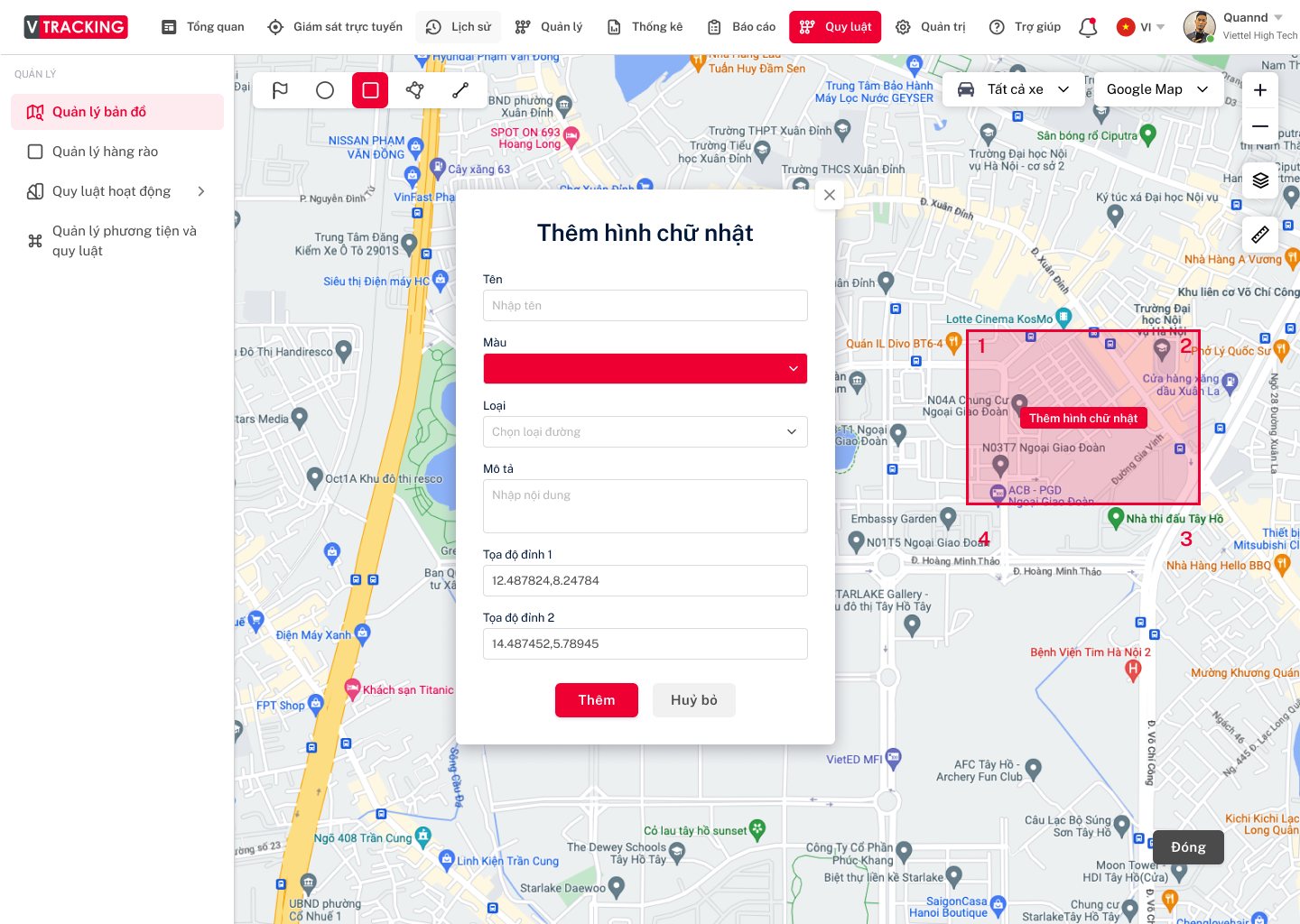 Cấu hình cảnh báo vận hành trên VTracking