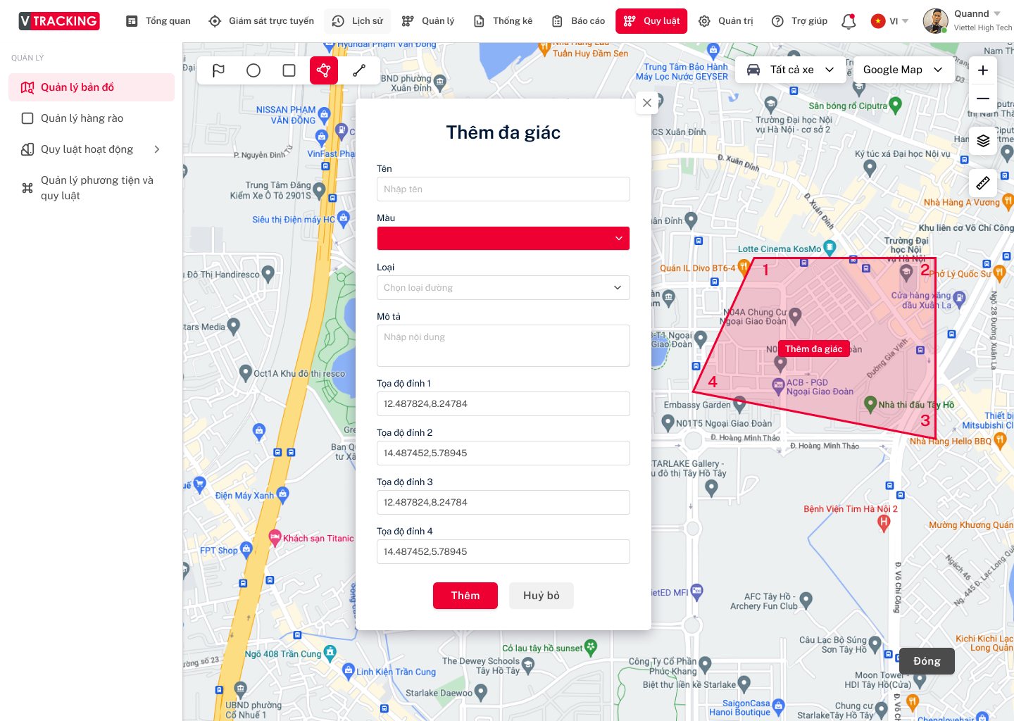 Cấu hình cảnh báo vận hành trên VTracking