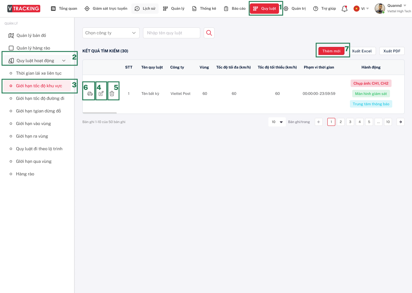 Màn hình gán phương tiện cho tài khoản