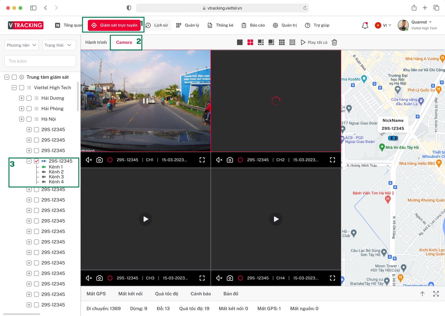 Màn hình giám sát video camera trên phương tiện
